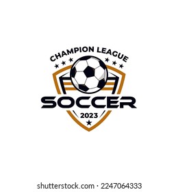 Soccer championship league badge design template