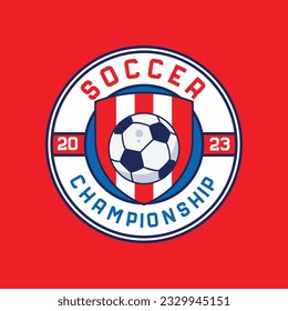 Soccer championship logo design and emblem template, football logo, league
