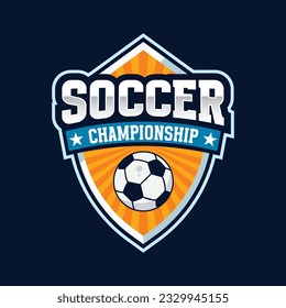 Soccer championship logo design and emblem template, football logo, league