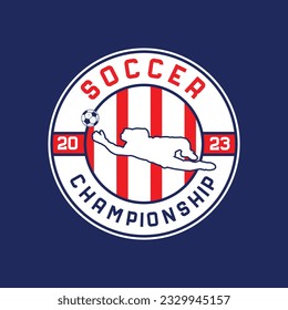 Soccer championship logo design and emblem template, football logo, league