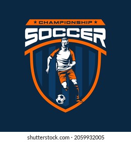 soccer championship logo vector badge