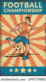 soccer championship poster with player