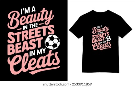 Futebol Chic: Beleza e Besta Tipografia Tee design