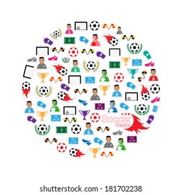 Soccer circle Icons set. Illustration eps10 