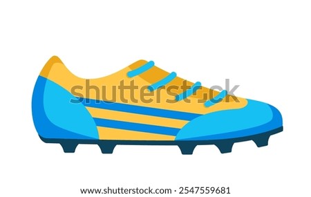 Soccer cleats. Soccer boots for player. Part of association football uniform. Vector illustration