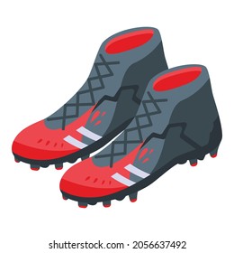 Soccer cleats icon. Isometric of soccer cleats vector icon for web design isolated on white background