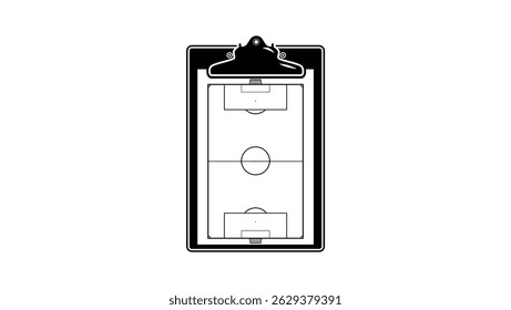 Soccer Clipboard,  black isolated silhouette