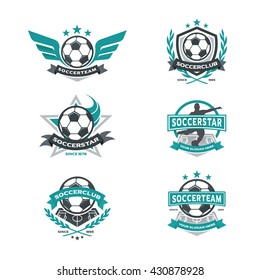 Soccer Club Badge Set, Football Team Badge