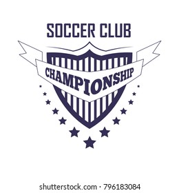 Soccer club championship promotion monochrome emblem