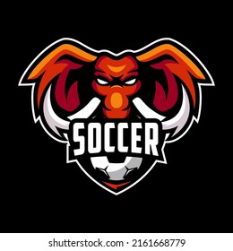 Soccer Club Elephant Logo Design Premium