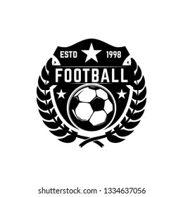 Soccer club emblem. Design element for logo, label, sign, poster. Vector illustration