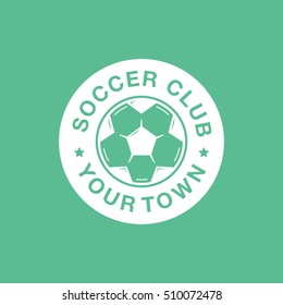 Soccer Club Emblem Flat Icon On Green Background