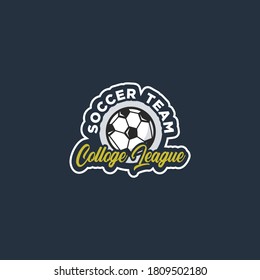 Soccer club emblem. Football badge shield logo, soccer ball team game club elements, Vector Logo Illustration Fit to championship or team