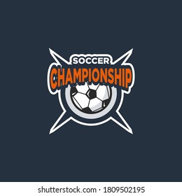 Soccer club emblem. Football badge shield logo, soccer ball team game club elements, Vector Logo Illustration Fit to championship or team
