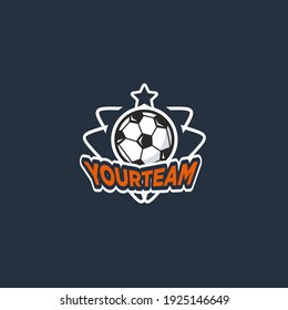 Soccer club emblem. Football badge shield logo, soccer ball team game club elements, Vector Logo Illustration Fit to championship or team