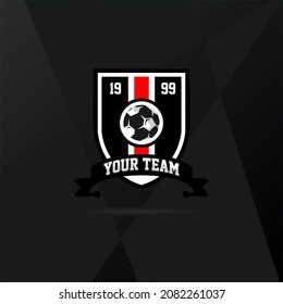 Soccer club emblem. Football badge shield logo, soccer ball team game club elements, Vector Logo Illustration Fit to championship or team, premium football logo