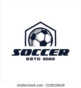 Soccer club emblem. Football badge shield logo, soccer ball team game club elements, Vector Logo Illustration Fit to championship or team