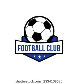 Soccer club emblem. Football badge shield logo, soccer ball team game club elements, Vector Logo Illustration Fit to championship or team