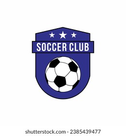 Soccer club emblem. Football badge shield logo, soccer ball team game club elements, Vector Logo Illustration Fit to championship or team