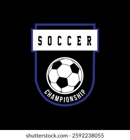 Soccer club emblem. Football badge shield logo, soccer ball team game club elements, Vector Logo Illustration Fit to championship or team