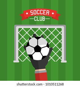 Soccer Club Hand Goalkeeper Ball And Red