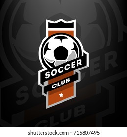 Soccer club logo, on a dark background.