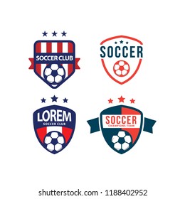 Soccer Club Logo Set Vector Template Design Illustration