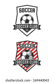 Soccer club logo template. Vector sport emblem 