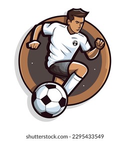 Soccer club. Soccer match. Soccer coaching training. cartoon vector illustration. label, sticker, t-shirt printing