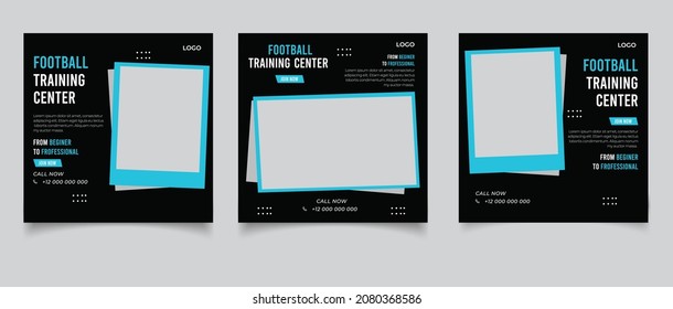 Soccer club training social media post