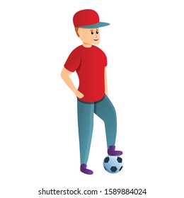 Soccer coach ball icon. Cartoon of soccer coach ball vector icon for web design isolated on white background