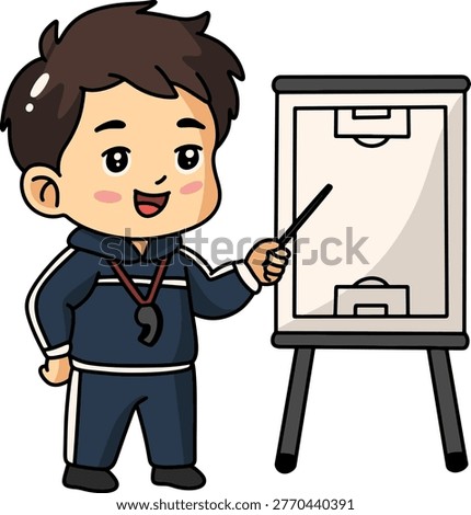 Soccer Coach Explaining Tactics Board