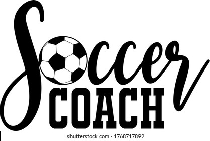 Soccer coach quote. Soccer ball vector