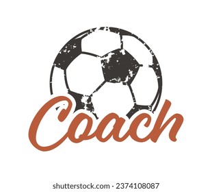 Soccer Coach Sign with Retro Football Ball