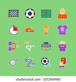 Soccer color flat icons