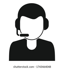 Soccer commentator icon. Simple illustration of soccer commentator vector icon for web design isolated on white background