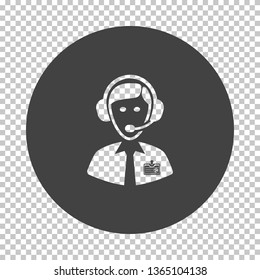 Icono de comentarista de fútbol. Reducir el diseño de galería de símbolos en la rejilla de transparencia. Ilustración vectorial.