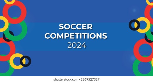 Soccer competition 2024, bright summer sports style, vector
