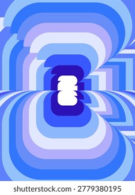 Soccer competition Abstract pattern with wavy curved blue gradient lines optical effect mirror reflection radio waves monochrome glass beam lights elements futuristic brochure cover layout for Sports football championship game modern design template 2026 vector illustration