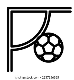 Soccer corner with ball icon. Abstract sign and symbol for template design. Vector illustration.