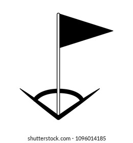 Soccer corner flag in black and white colors