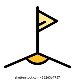 Soccer corner flag icon. Outline soccer corner flag vector icon color flat isolated