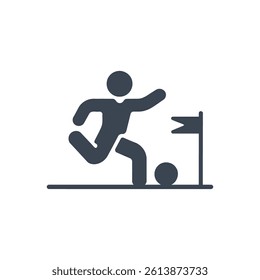 Soccer Corner Kick Icon On White Background