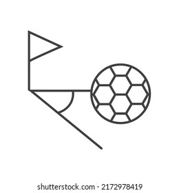 Soccer corner simple linear symbolic icon