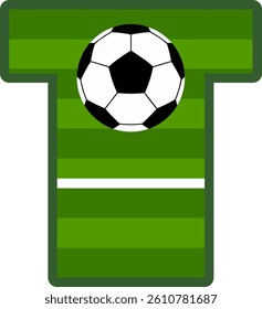 Soccer Court Field Letter Vector Element Alphabet T