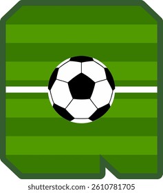 Soccer Court Field Letter Vector Element Alphabet Q