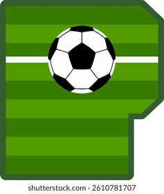 Soccer Court Field Letter Vector Element Alphabet P