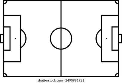 Soccer court and strategy board illustration