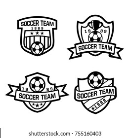 Soccer Crest in black and white 