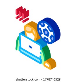 Soccer Critic Icon Vector. Isometric Soccer Critic Sign. Color Isolated Symbol Illustration